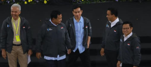 Ganjar Pranowo, Prabowo Subianto, Gibran, Anies Baswedan, Muhaimin Iskandar usai Dialog KPK.