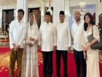 Prabowo dan Budi Arie sekeluarga usai open house Jokowi.